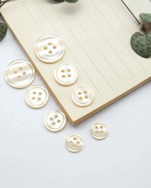 Bouton Bourrelet Vernis - Beige - Mercerine