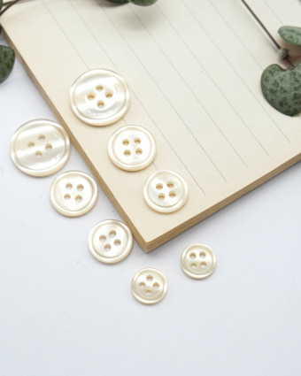 Bouton Bourrelet Vernis - Beige - Mercerine