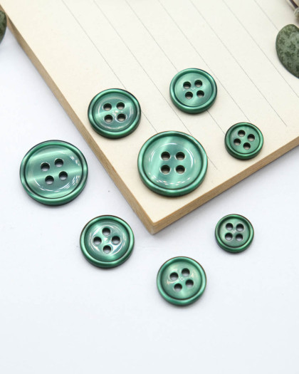 Bouton Bourrelet Vernis - Vert - Mercerine