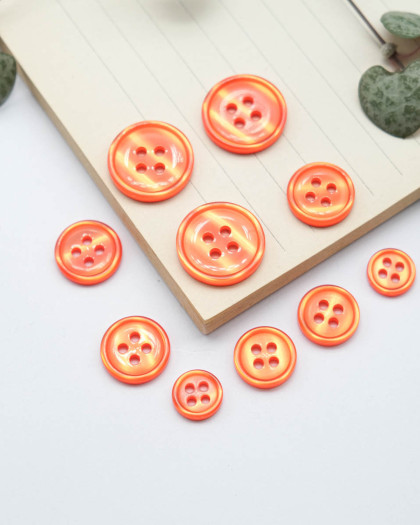 Bouton Bourrelet Vernis - Orange - Mercerine