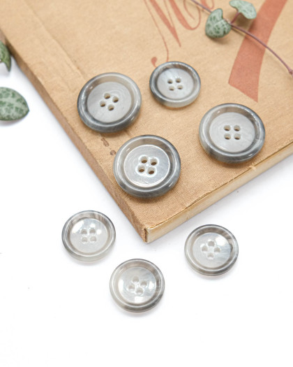 Bouton Effet Marbre à Rebord - Gris - Mercerine