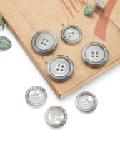 Bouton Effet Marbre à Rebord - Gris