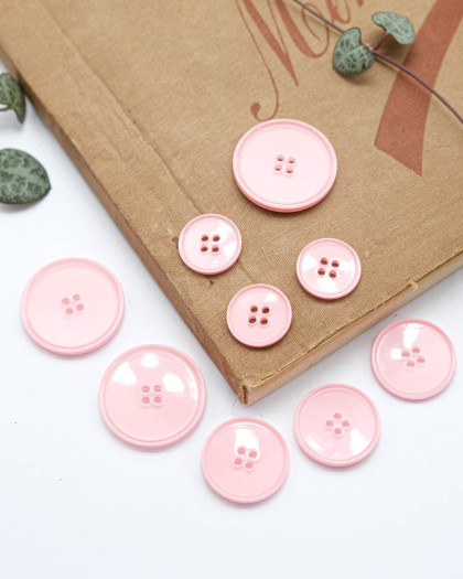Bouton Translucide Vernis - Rose Tendre - Mercerine