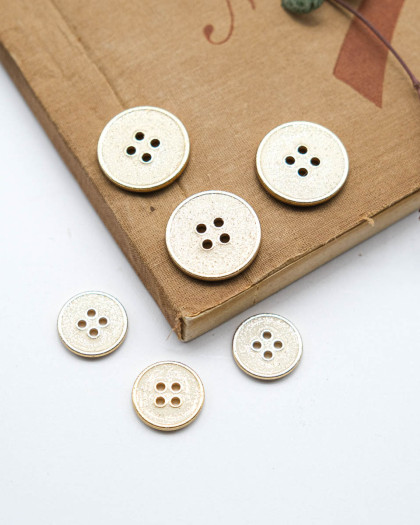 Bouton Paillettes et Tour Doré - Blanc