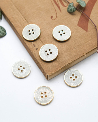 Bouton Paillettes et Tour Doré - Gris - Mercerine