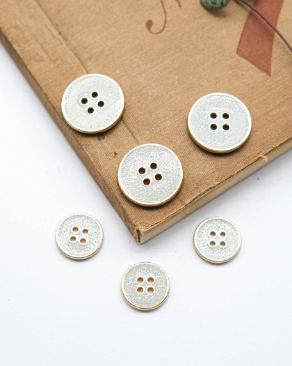 Bouton Paillettes et Tour Doré - Gris - Mercerine