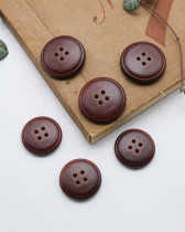 Bouton Fantaisie Effet Vieux Cuir - Marron