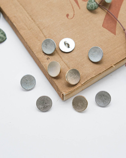 Bouton Zamac Centre Damier - Or et Argent