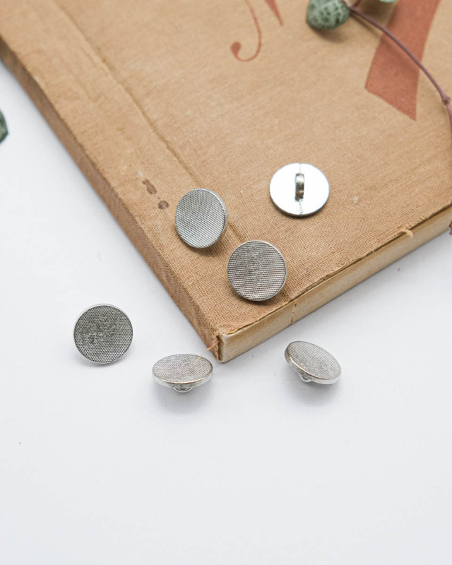 Bouton Zamac Centre Damier - Or et Argent - Mercerine