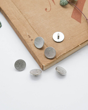 Bouton Zamac Centre Damier - Or et Argent - Mercerine
