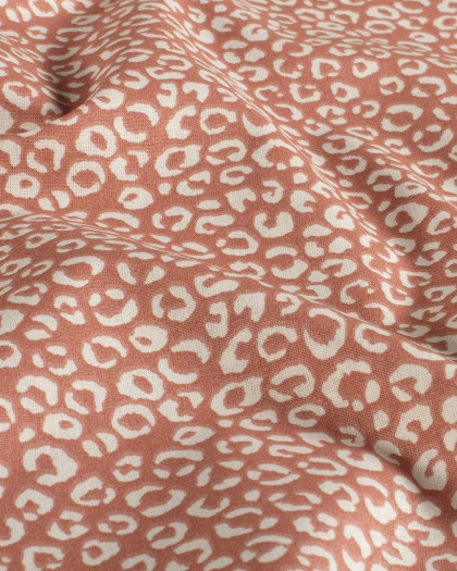 Popeline de Coton Motif Léopard Vieux Rose - Mercerine