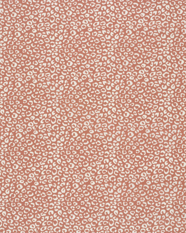 Popeline de Coton Motif Léopard Vieux Rose- Mercerine