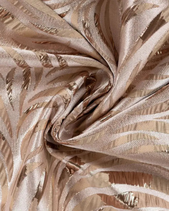 Tissu Jacquard Feuillage Pétrole Gold - Mercerine