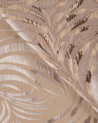 Tissu Jacquard Feuillage Pétrole Gold - Mercerine