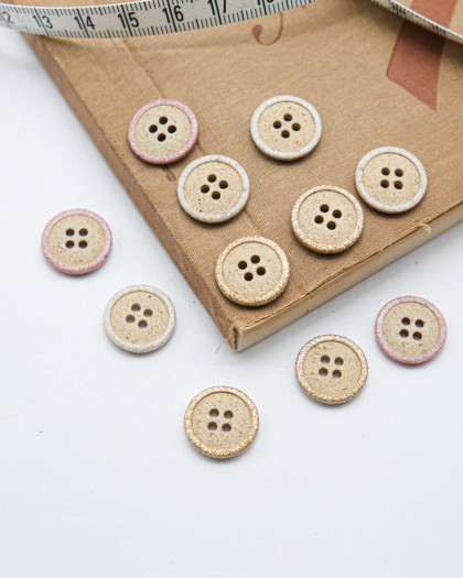 Bouton Recyclé Bord Paillettes