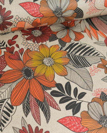 Tissu Enduit Hanoi Rouge - Mercerine