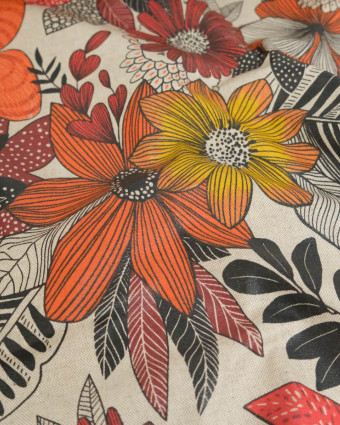 Tissu Enduit Hanoi Rouge - Mercerine