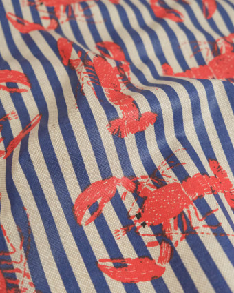Tissu Enduit Lobster Navy - Mercerine