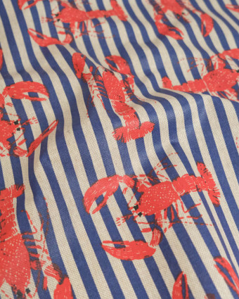 Tissu Enduit Lobster Navy - Mercerine