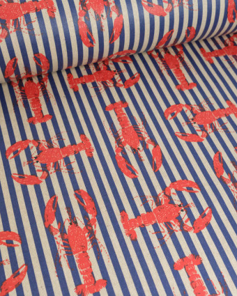 Tissu Enduit Lobster Navy - Mercerine