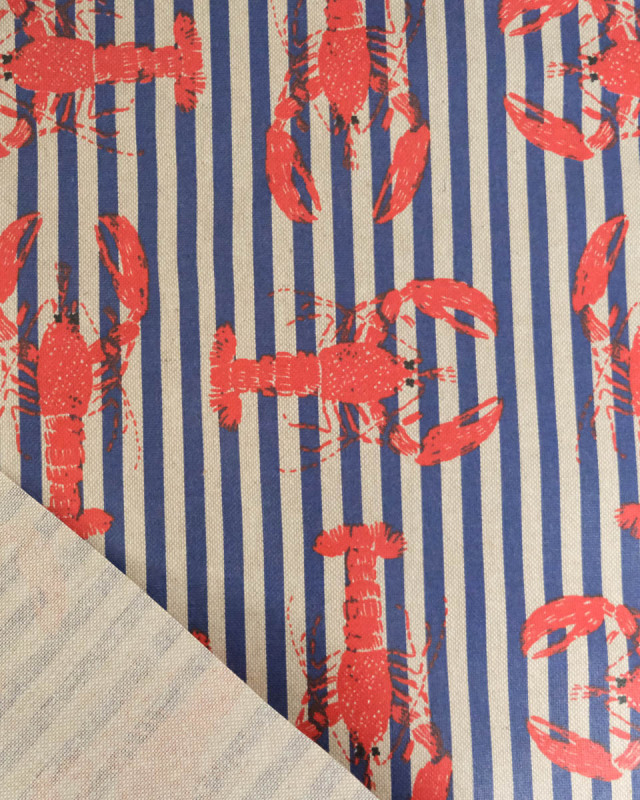 Tissu Enduit Lobster Navy - Mercerine