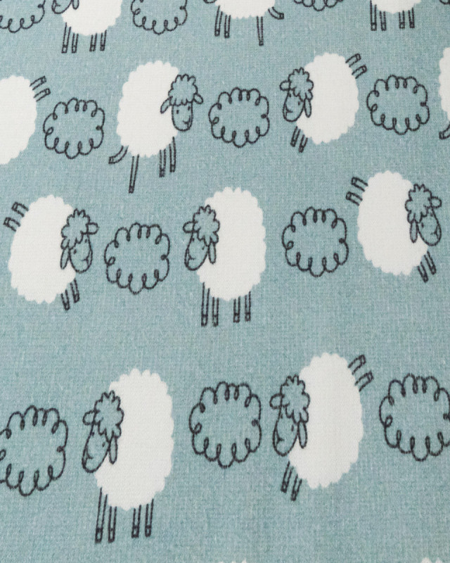Tissu Sweat Imprimé Mouton Envers Doudou - Maison Klem