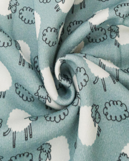 Tissu Sweat Imprimé Mouton Envers Doudou - Maison Klem
