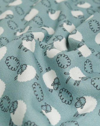 Tissu Sweat Imprimé Mouton Envers Doudou - Maison Klem