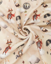 Tissu Sweat Imprimé Animaux Explorateurs Envers Doudou