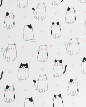 Jersey de Coton Imprimé Club Chat - Mercerine