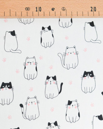 Jersey de Coton Imprimé Club Chat - Mercerine