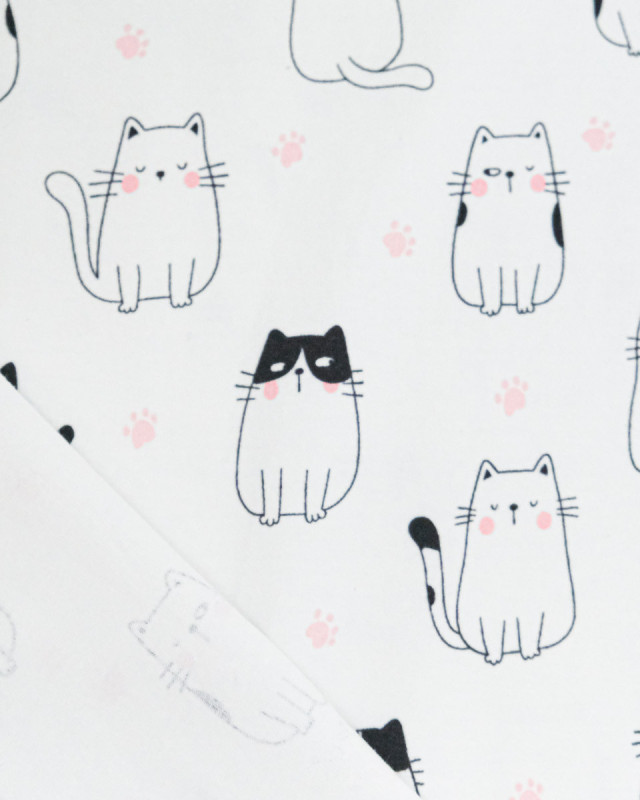 Jersey de Coton Imprimé Club Chat - Mercerine