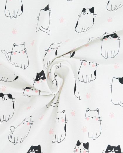 Jersey de Coton Imprimé Club Chat - Mercerine