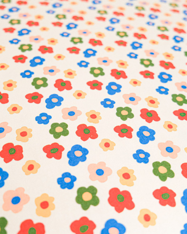 Jersey de Coton Imprimé Flower Party - Maison Klem