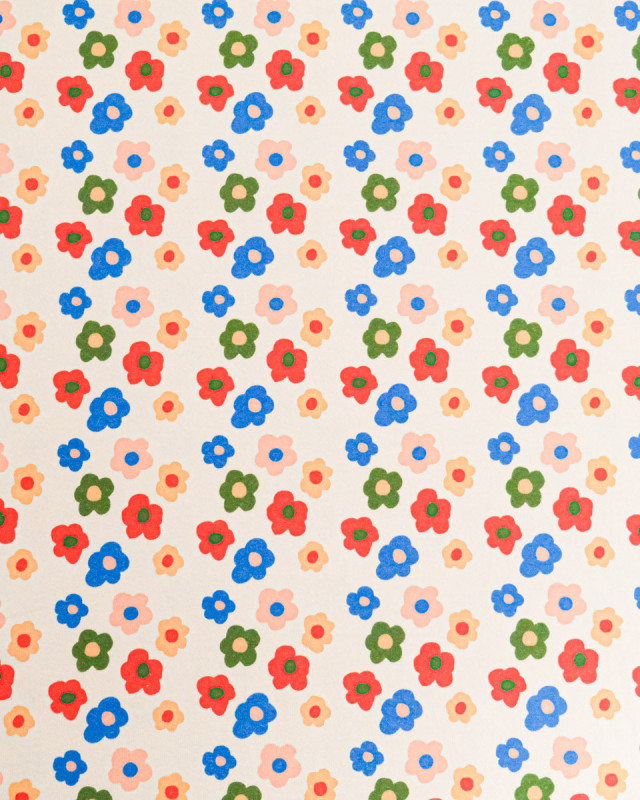 Jersey de Coton Imprimé Flower Party - Maison Klem