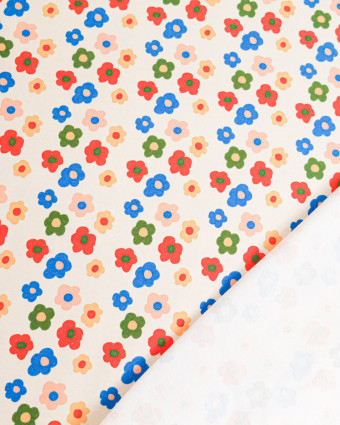 Jersey de Coton Imprimé Flower Party - Maison Klem