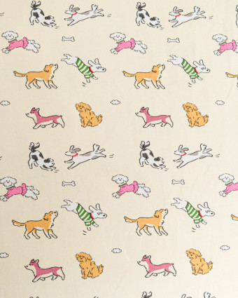 Jersey de Coton Imprimé Club Chien - Mercerine