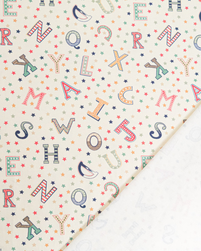 Jersey de Coton Imprimé Alphabet - Mercerine