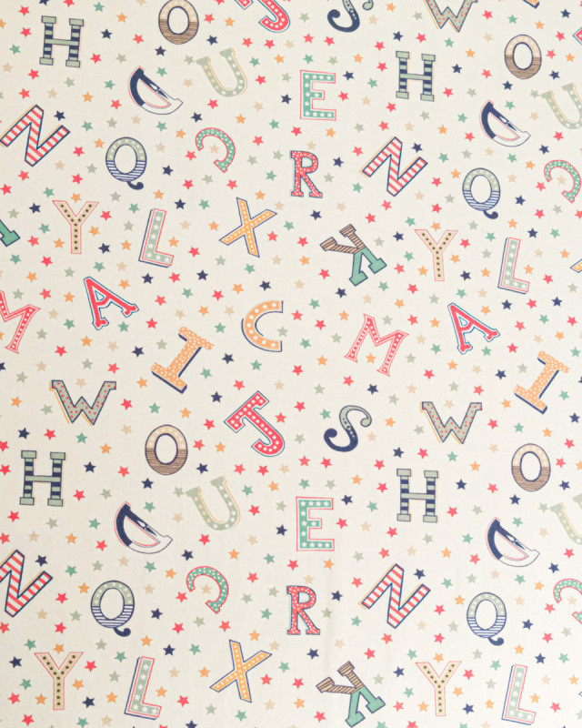 Jersey de Coton Imprimé Alphabet - Mercerine