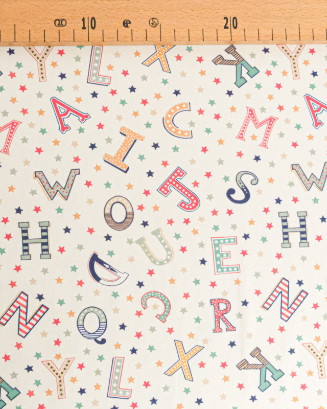 Jersey de Coton Imprimé Alphabet - Mercerine