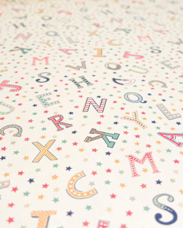 Jersey de Coton Imprimé Alphabet - Mercerine