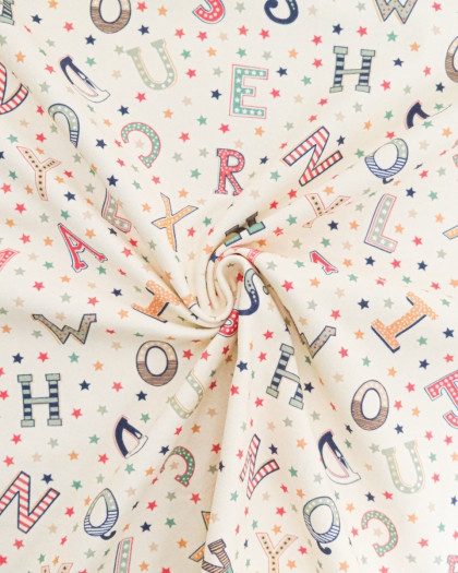 Jersey de Coton Imprimé Alphabet - Mercerine