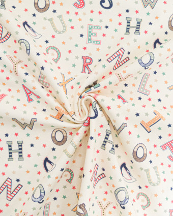 Jersey de Coton Imprimé Alphabet - Mercerine