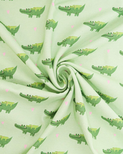 Jersey de Coton Imprimé Club Crocodile - Mercerine