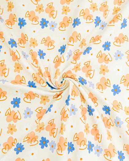 Jersey de Coton Imprimé Sweet Flowers - Mercerine