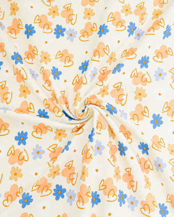 Jersey de Coton Imprimé Sweet Flowers - Mercerine