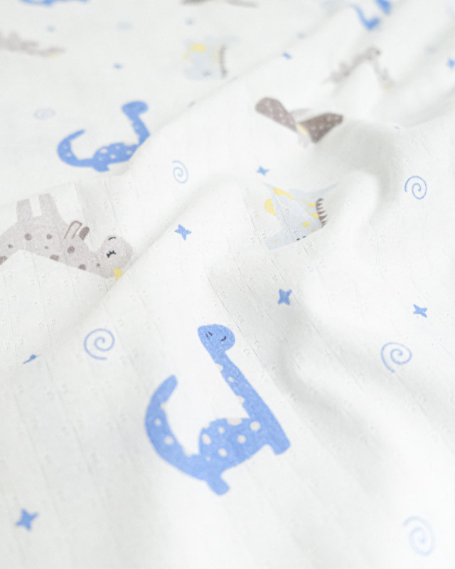 Jersey Ajouré Imprimé Dino Love - Mercerine