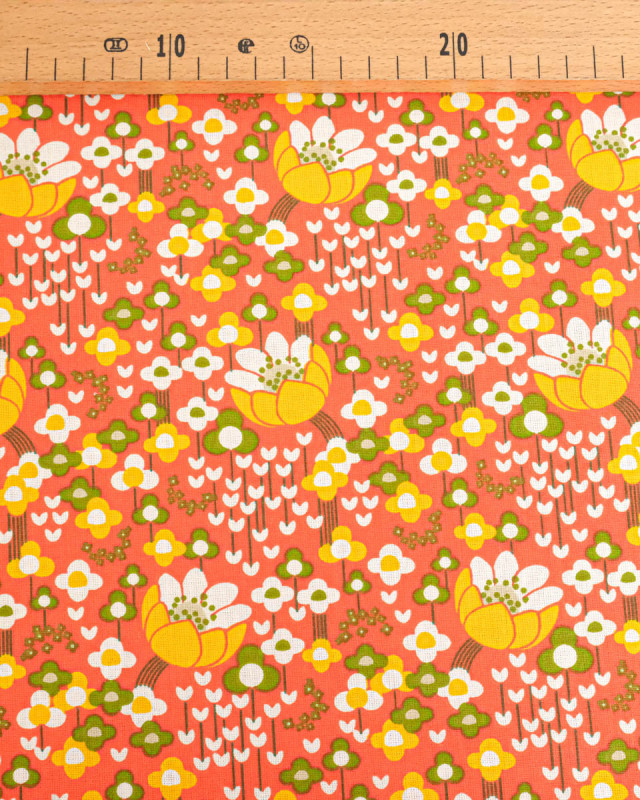 Cretonne de Coton Clochette Orange - Mercerine