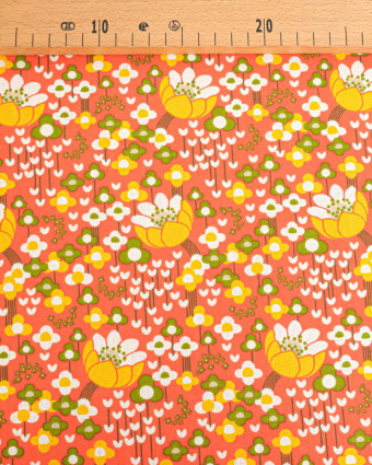 Cretonne de Coton Clochette Orange - Mercerine