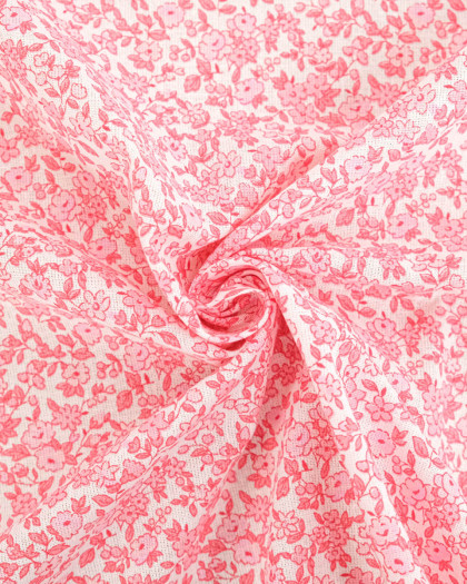 Cretonne de Coton Leonie Rose Pastel